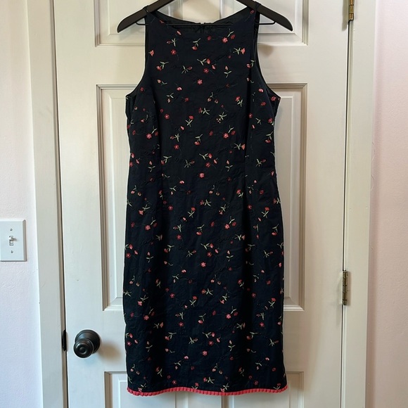 Vintage Harold's Embroidered Floral Sheath Midi Dress - Size 12 - Picture 1 of 12